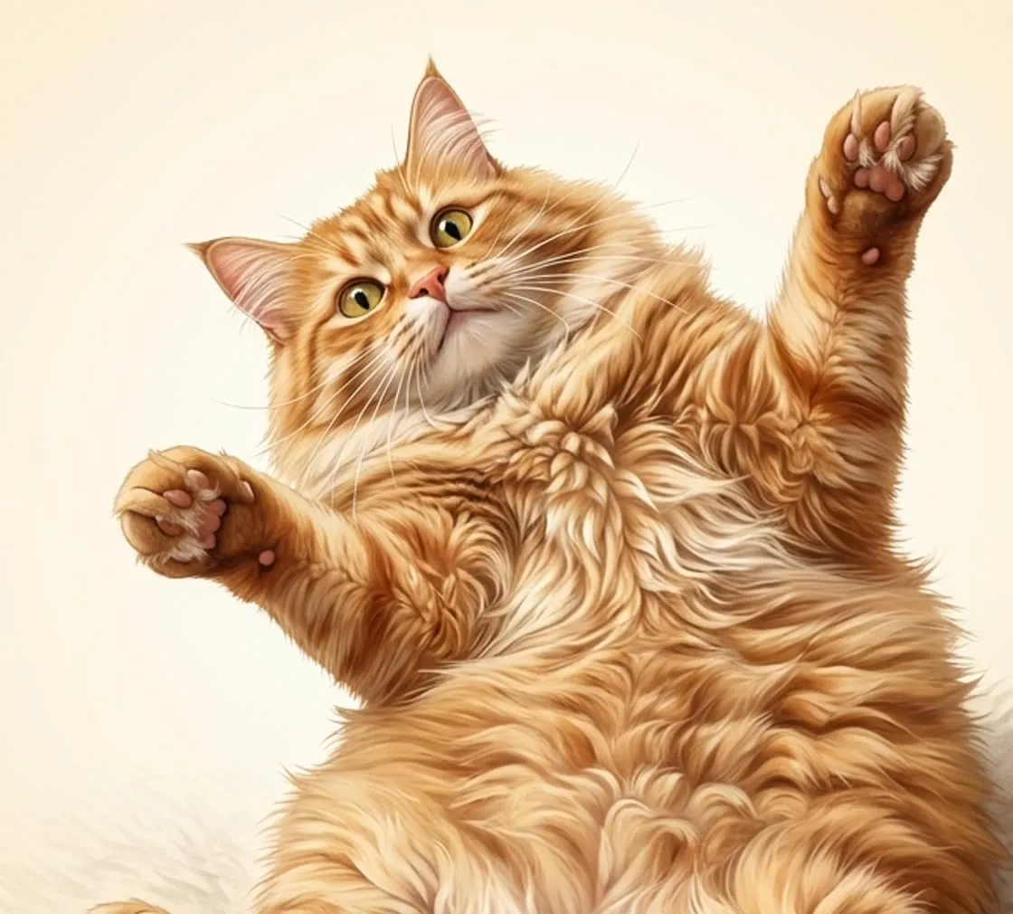 A ginger cat facing the camera with both ears raised, listening